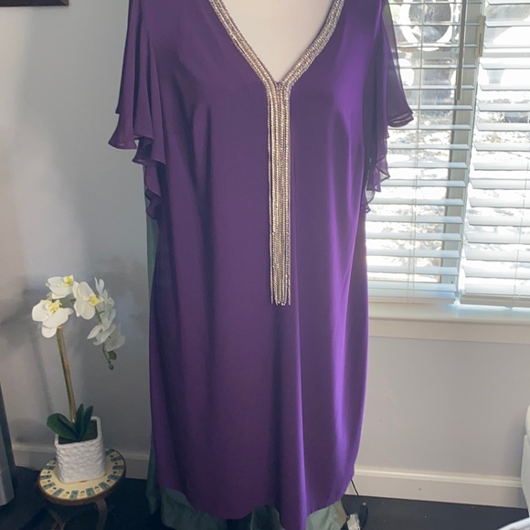 🎉Sale🎉 NWOT- Beautiful Purple Slip-on Evening Dress - Picture 3 of 8